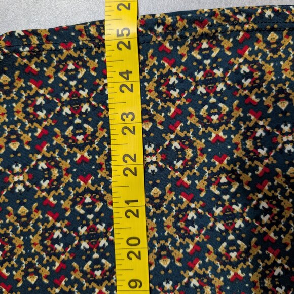 LuLaRoe Azure Womens XL Stretch A-Line Skirt - Forest Green, Red, Tan Medallions - Picture 4 of 5